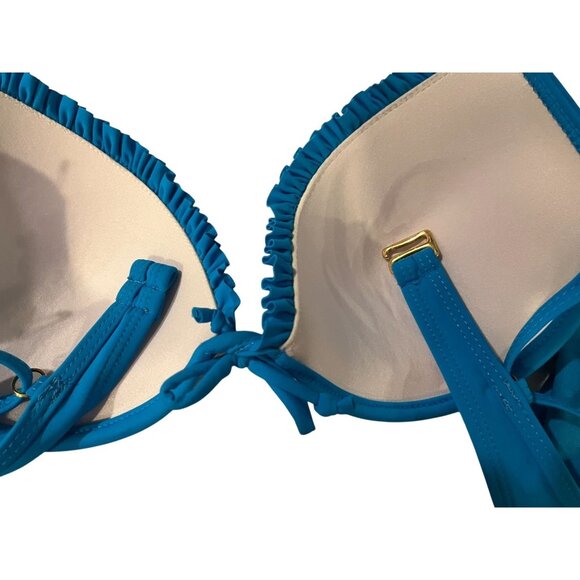 XOXO Blue Ruffled Bikini Set Size L - Picture 14 of 16